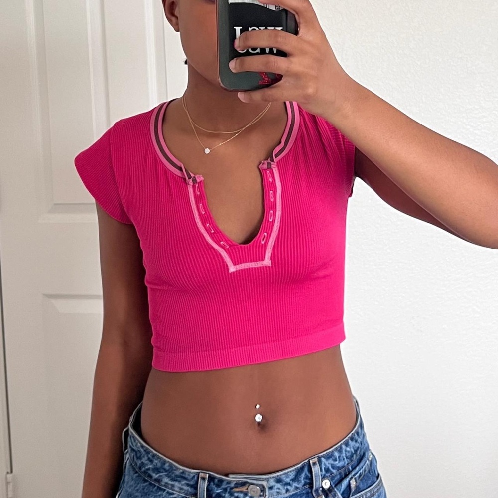 Urban Outfitters go for gold hot pink top